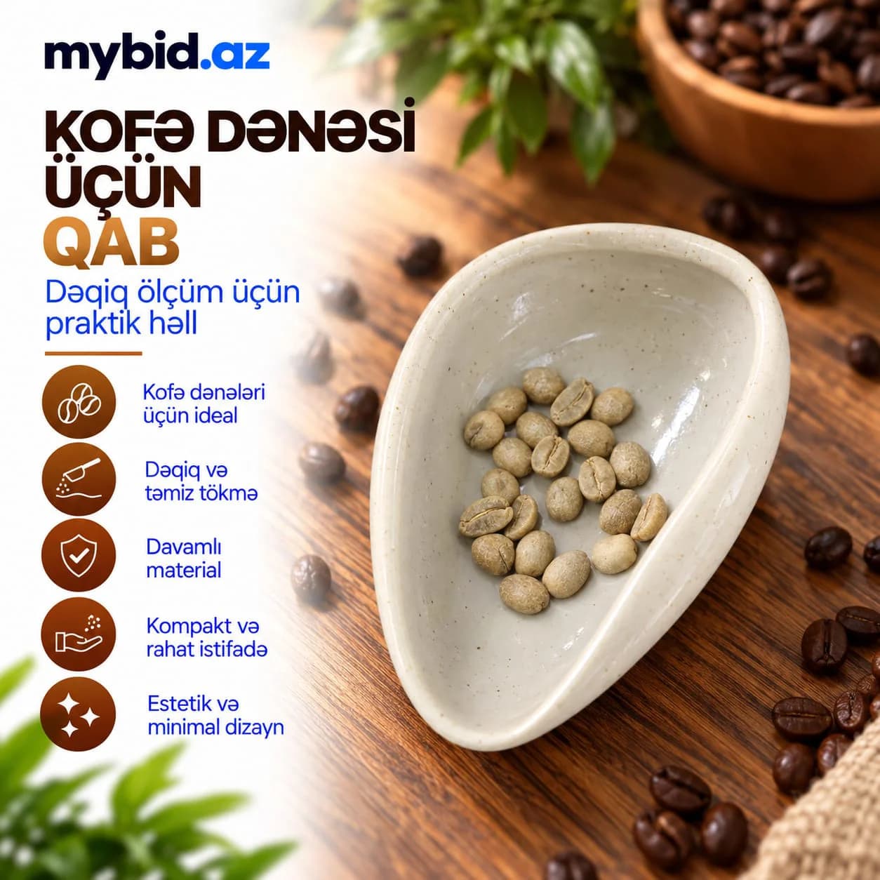 Kofe Dənəsi Qabı – Seramik Kofe Qabı